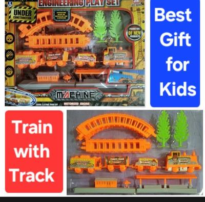 Multicolor Kid's Toy Bundle - 1 Pc Train & Teddy Bear Set for Fun Playtime