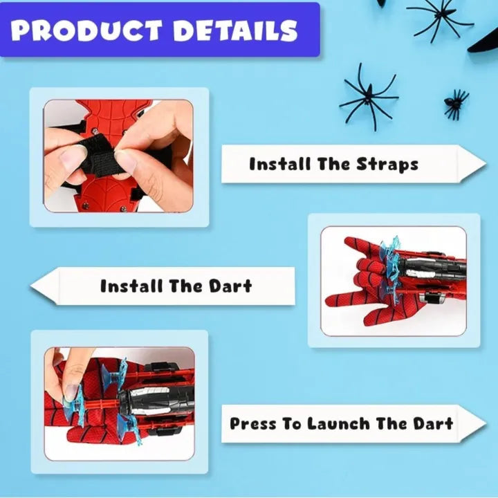 Spiderman Web Shooter Toy Kids Plastic Spiderman Launcher Gloves Wrist Toys Set Gift For KIDS